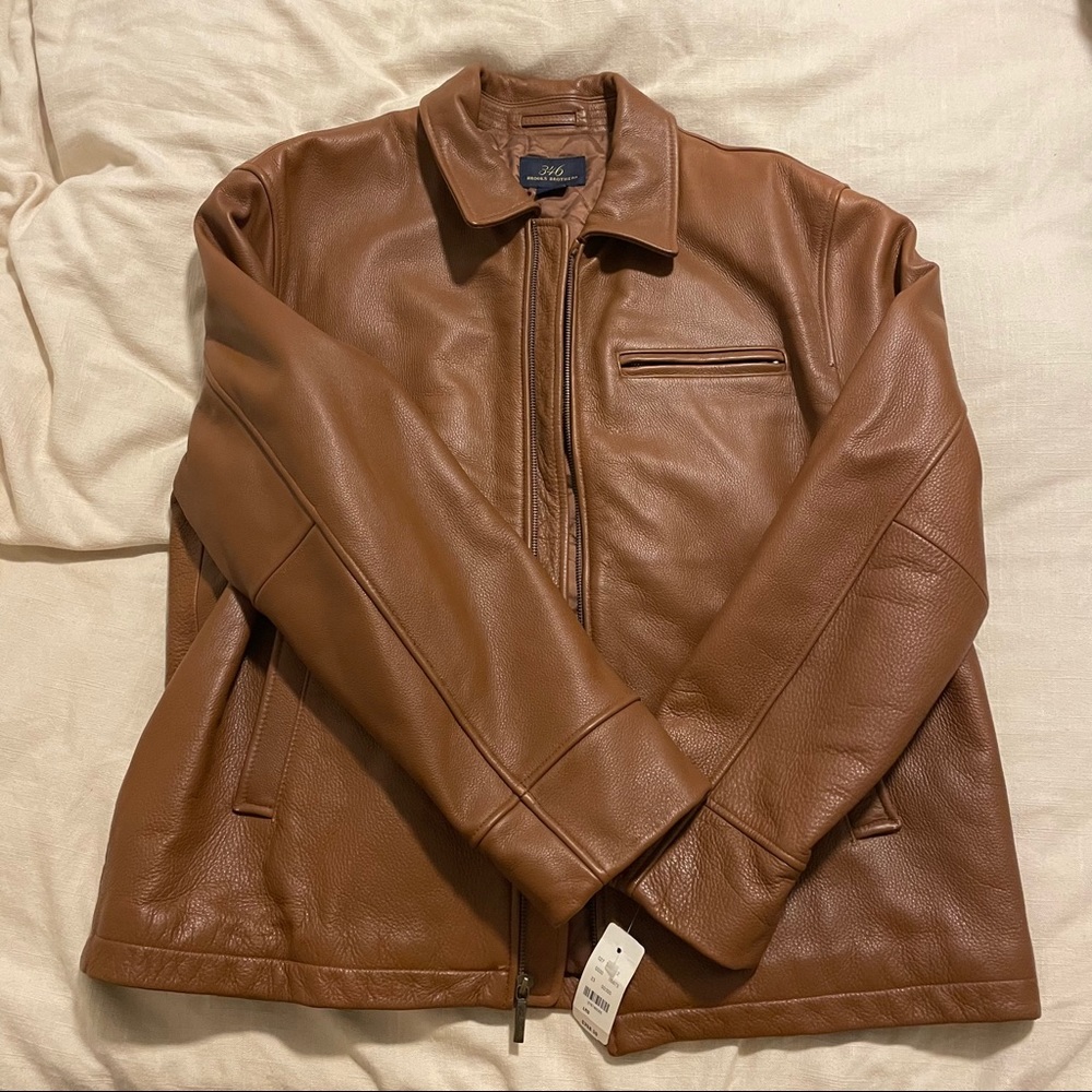 NWT 346 Brooks Brothers 100% Leather Jacket